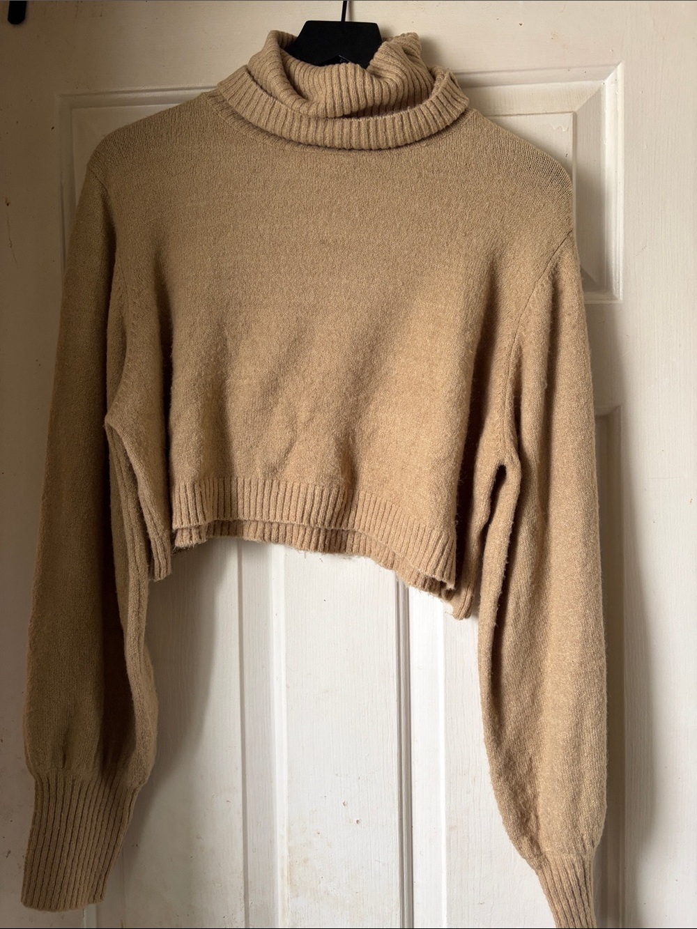 Princess Polly Cropped Turtleneck Sweater in Camel